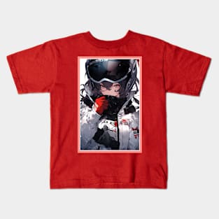 Aesthetic Anime Girl Red White Black | Quality Aesthetic Anime Design | Chibi Manga Anime Art Kids T-Shirt